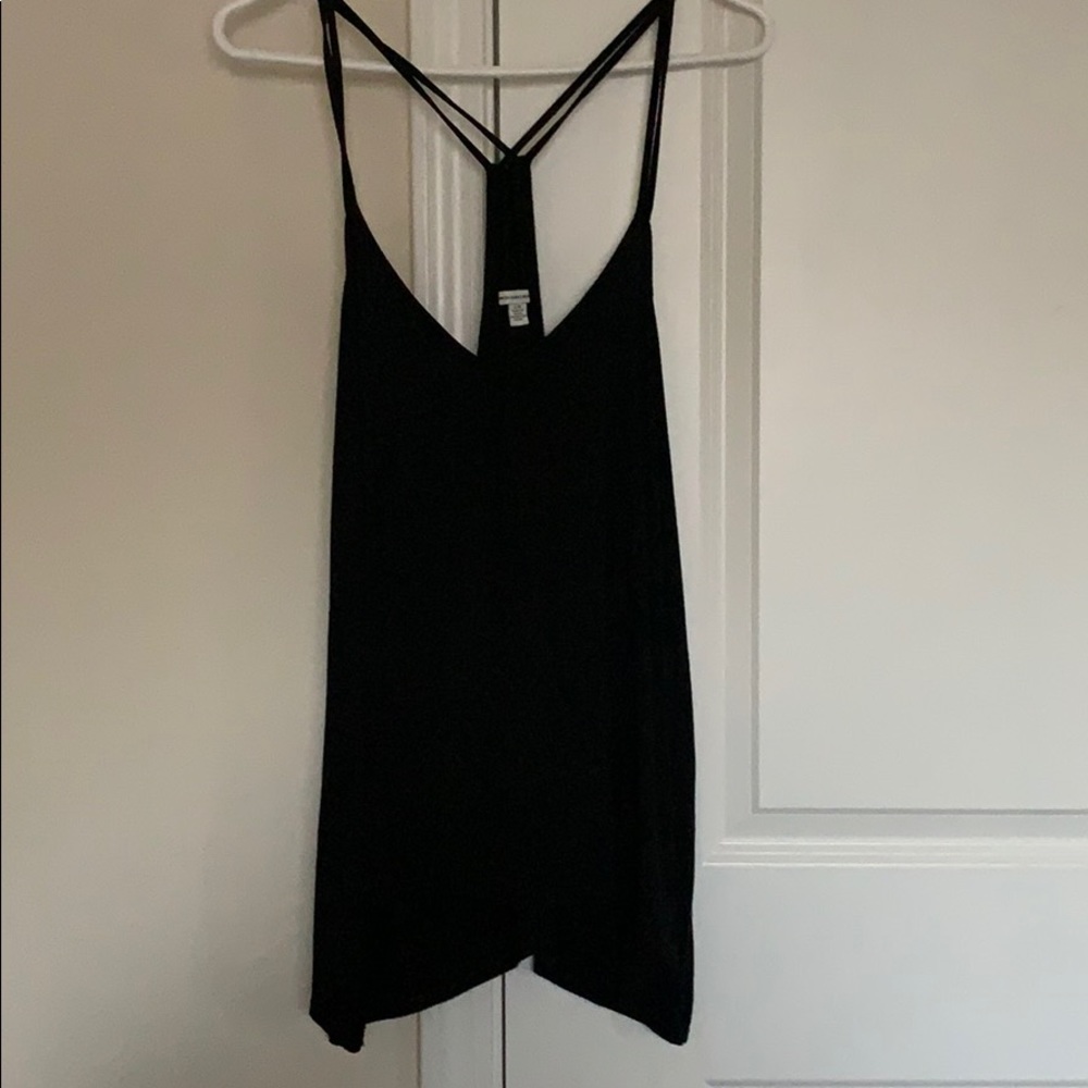 Solid black spaghetti strap blouse